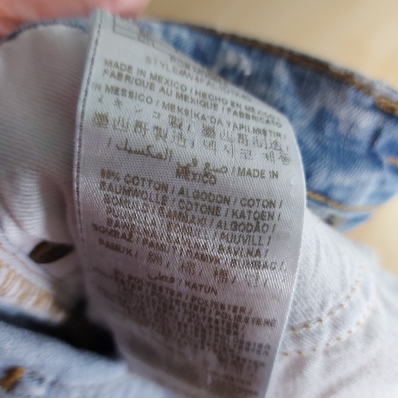 Guess Ripped Distressed Bleach Button Up Booty Shorts - Picture 12 of 12